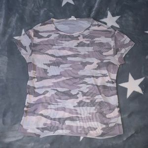 grey Camo tee mesh T-shirt